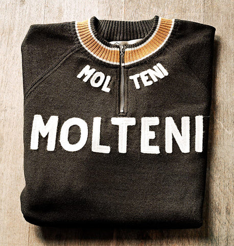 Black Molteni Merino Wool Vintage Track Top - MOLTENI CYCLING