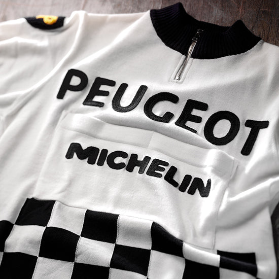 aillot Cycles PEUGEOT à daier ESSO ICHELIN 1977 vintage shirt jersey aillot Cycles PEUGEOT à daier ESSO ICHELIN 1977 vintage shirt jersey