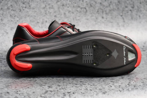 Race Carbon Nero Rosso - Black/Red Leather Shoes - MOLTENI CYCLING