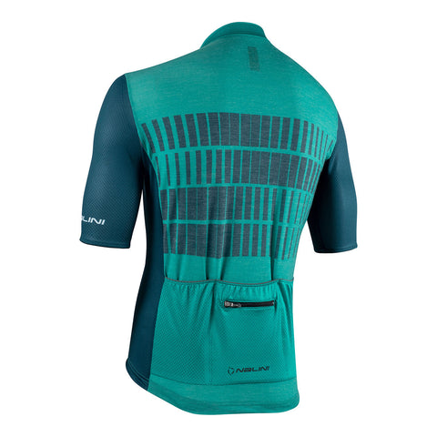 Nalini BAS WOOL GRAVEL Men's Cycling Jersey (Aquamarine/Navy Blue) S, M