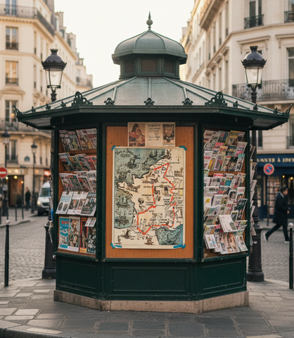 1969 Tour de France Map Poster