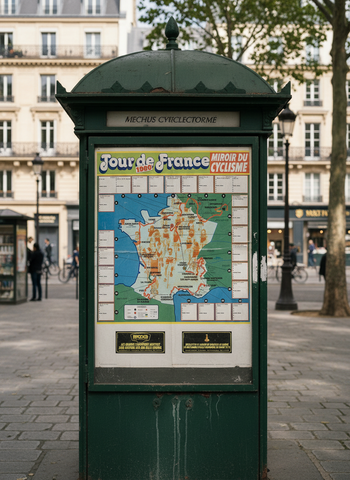 1980 Tour de France Map Poster