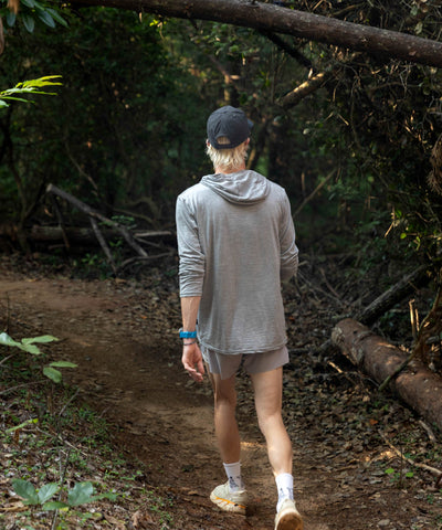 M. MIDWEIGHT MERINO HOODIE - GREY HEATHER