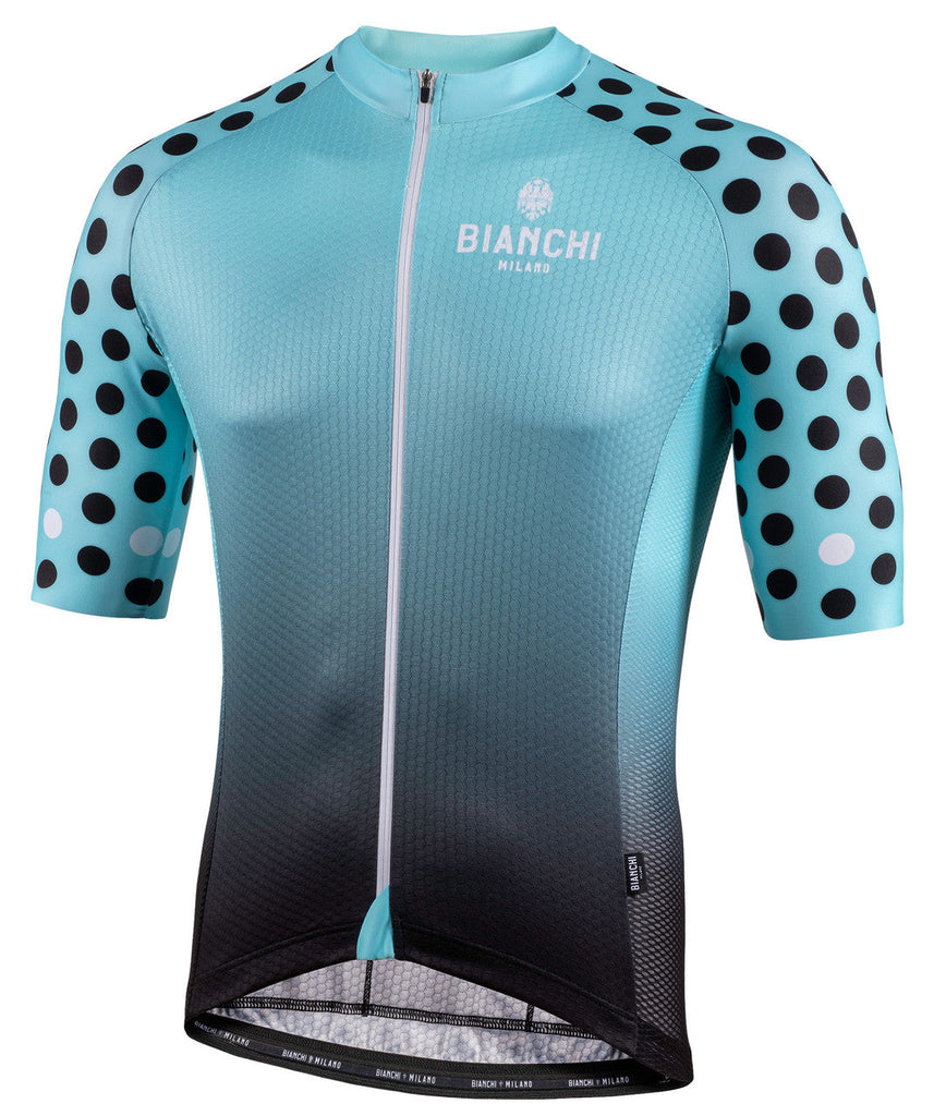 BIANCHI MILANO Men's CEDRINO Black Light Blue Jersey 2XL