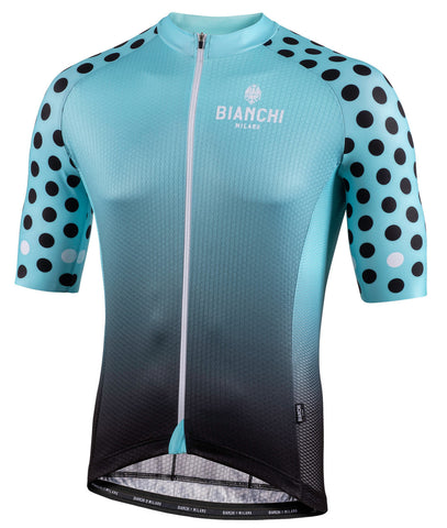 BIANCHI MILANO Men's CEDRINO Black Light Blue Jersey 2XL