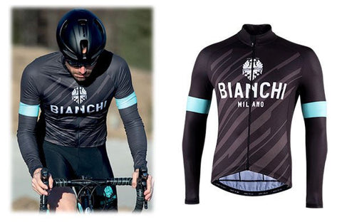 Bianchi Bianzone Men's Long Sleeve Cycling Jersey (Black) S, M