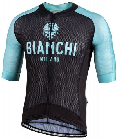 Bianchi Milano VALCONCA1 AERO Men's Black Turquoise Jersey 2XL