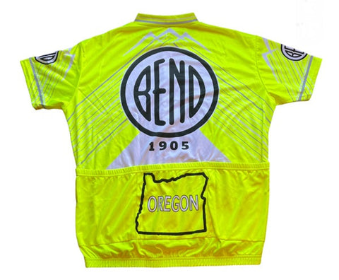 Bend Oregon FLURO YELLOW Men's Cycling Jersey (2XL, 3XL)