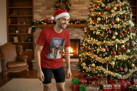 CHRISTMAS RETRO CYCLING T-SHIRT