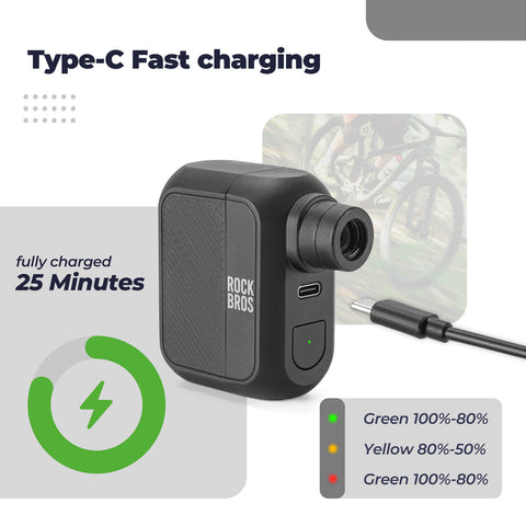 ROCKBROS AS110 Mini Electric Air Pump – 100PSI Portable Bike Pump - MOLTENI CYCLING