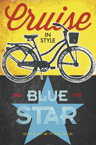 Blue Star Bicycles Print - MOLTENI CYCLING
