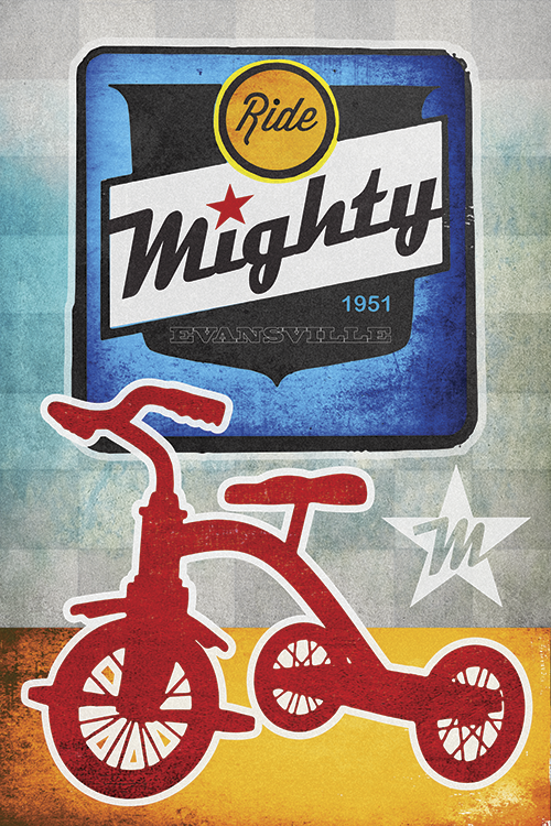 Mighty Bicycles Print - MOLTENI CYCLING