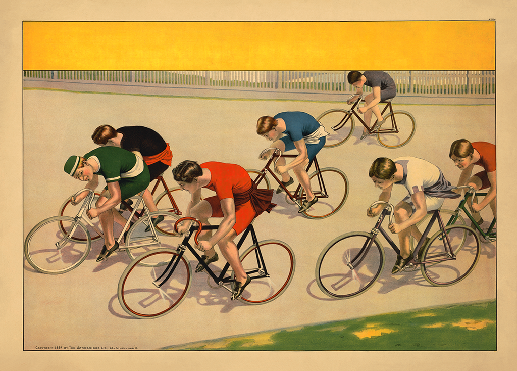 Vintage Biciclette Milano Bicycle Race Poster – Italy Cycling Art – Reproduction – Free Shipping