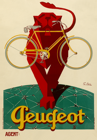Peugeot Lion Poster - MOLTENI CYCLING