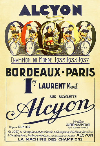 Alcyon  Bordeaux-Paris Poster - MOLTENI CYCLING