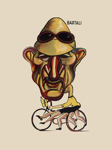 GIRO D'ITALIA Gino Bartali Bicycle Poster - MOLTENI CYCLING