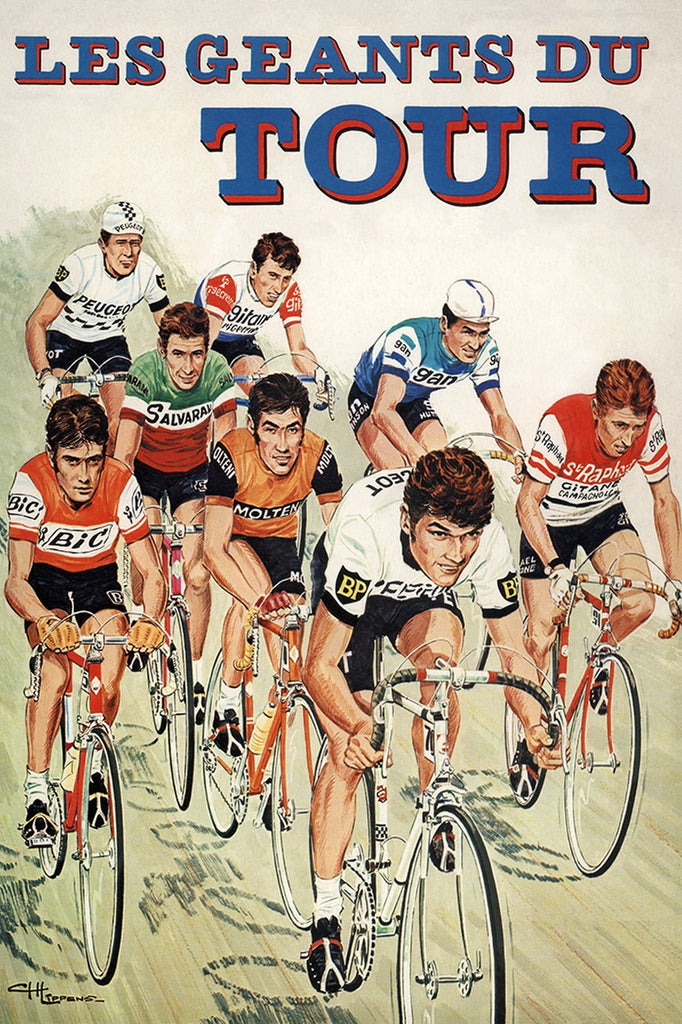 The Giants of the Tour Bicycle Poster - MOLTENI CYCLING