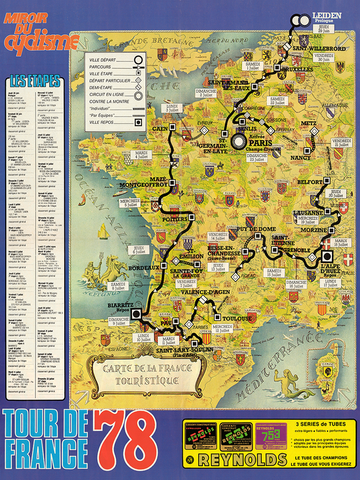 1978 Tour de France Map Poster