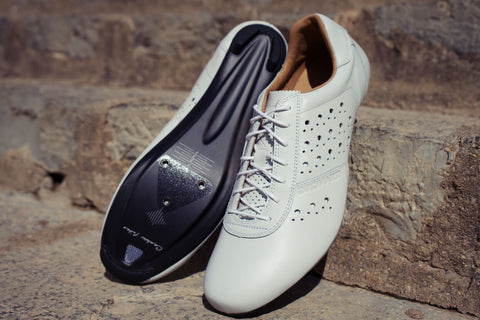 Nuovo Carbon Bianco - White/Tan Leather Shoes