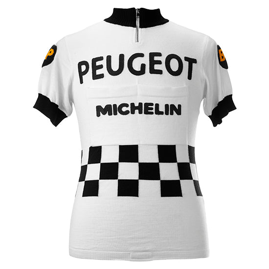 Maillot Cyclisme Vintage PEUGEOT Esso – Course – Blanc – Taille Homme – Occasion